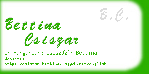 bettina csiszar business card